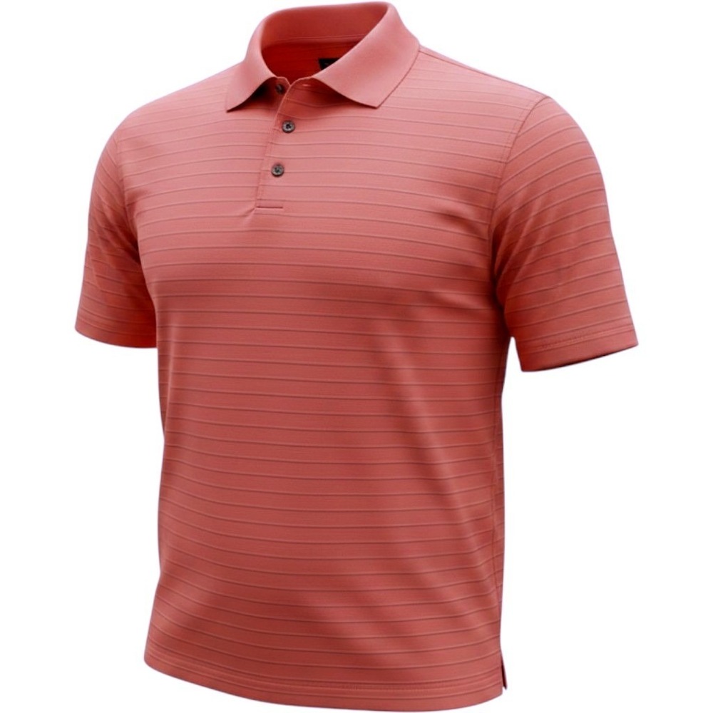 Roundtree & Yorke Performance Polo Shirt Mens 4XB Orange Striped Golf-1083‎